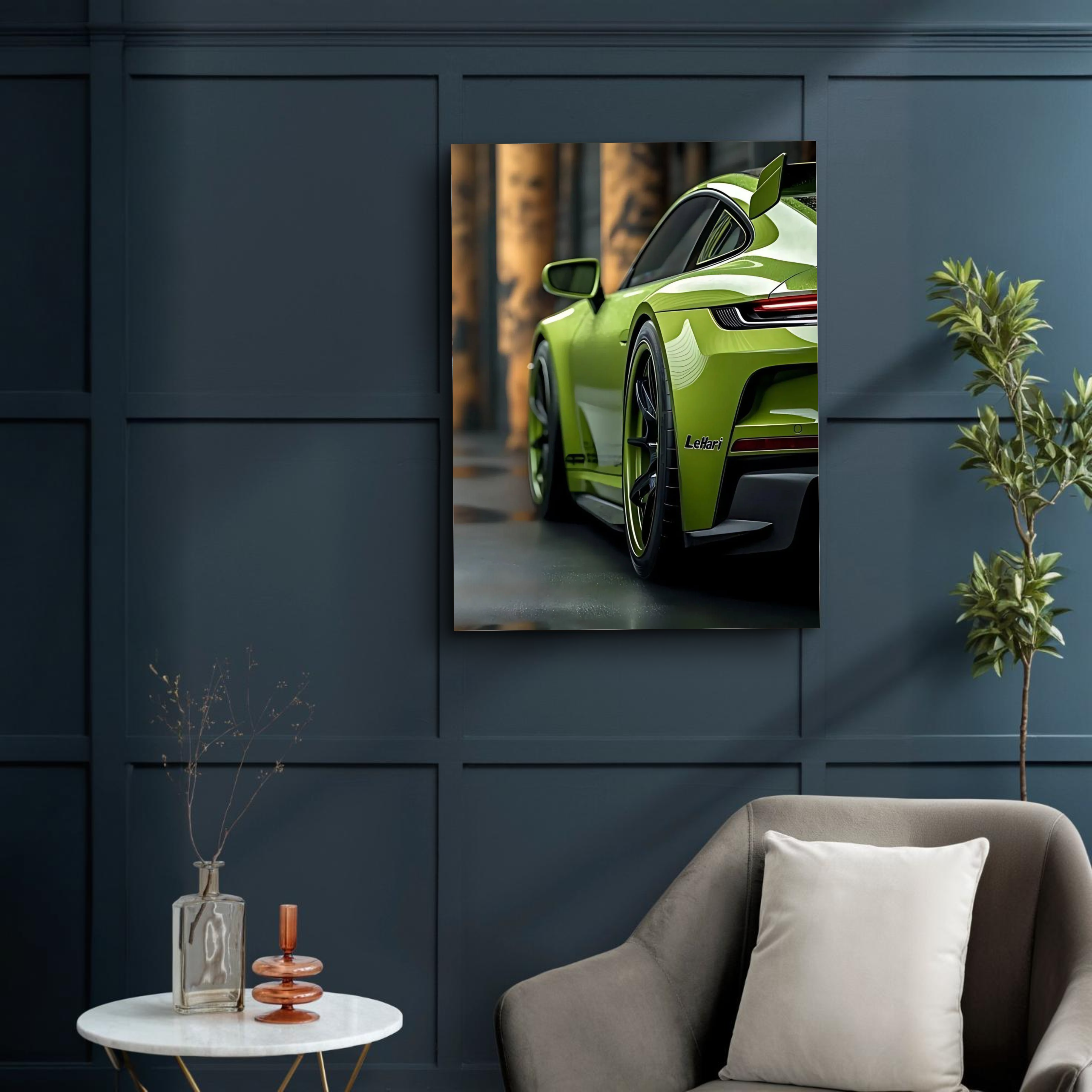 Quadro Lateral Porsche 911 Green