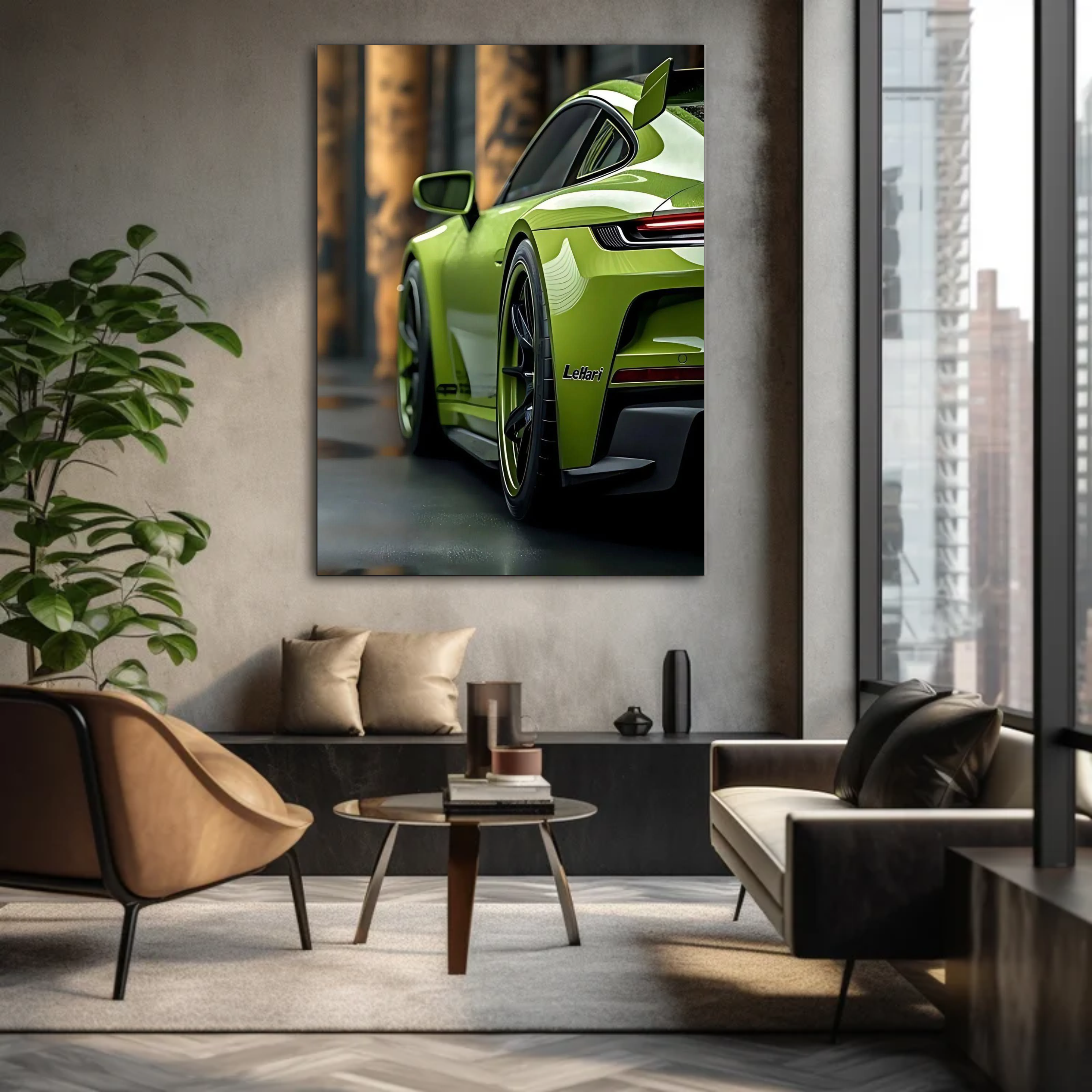 Quadro Lateral Porsche 911 Green