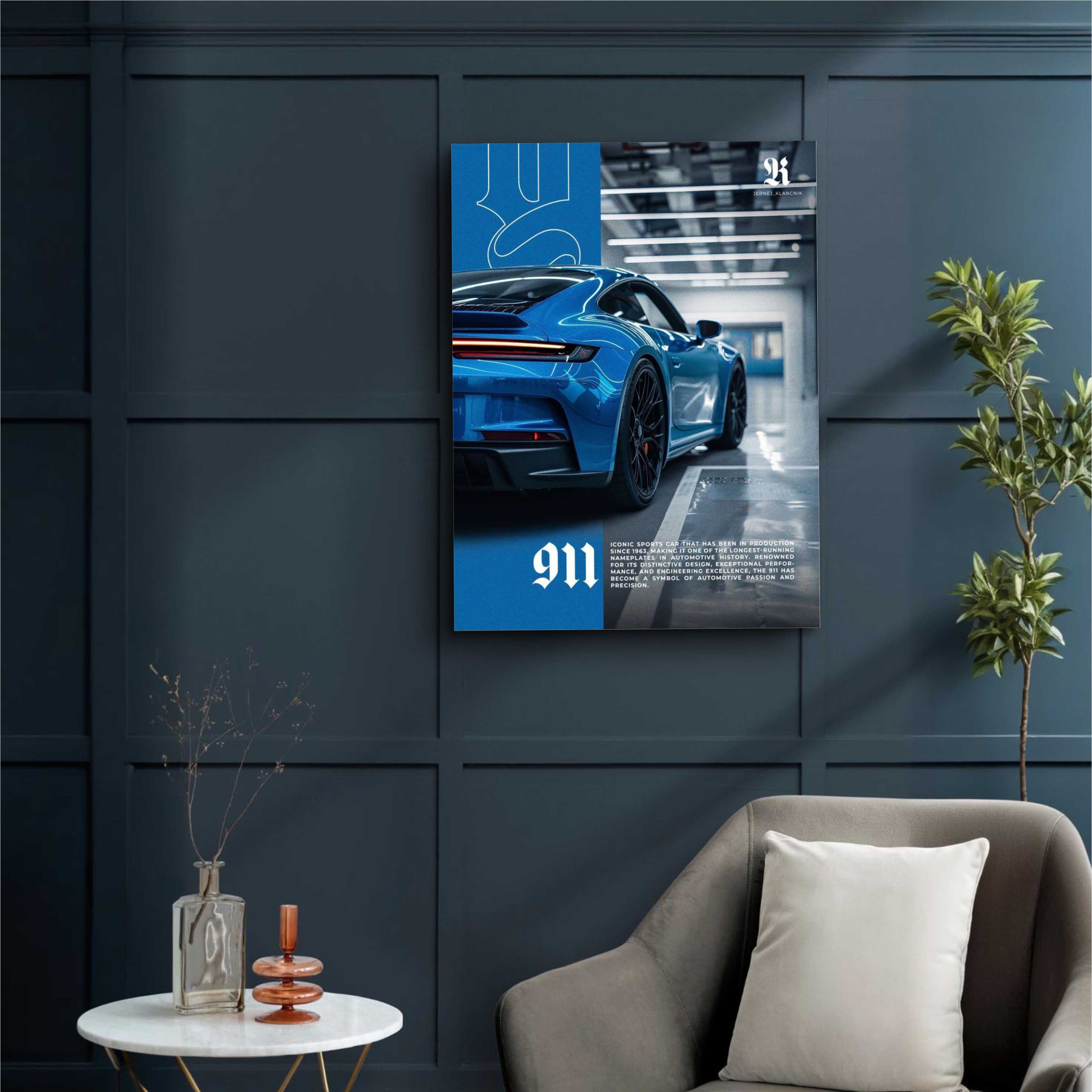 Quadro Porsche 911 Blue